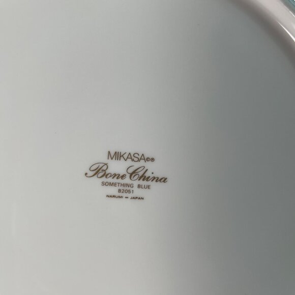 Mikasa Bone China Something Blue Cake Plate & Server Set In Box Narumi Japan - Picture 7 of 12